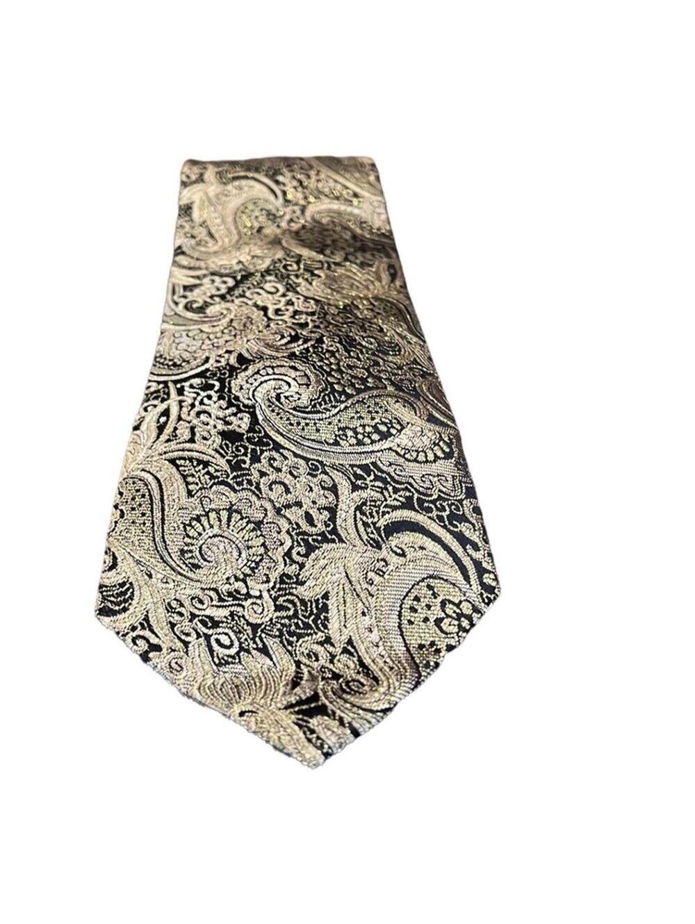 Daniel Ellissa | Men’s Black & Gold Dress Tie | 3.5" Wide | 0026